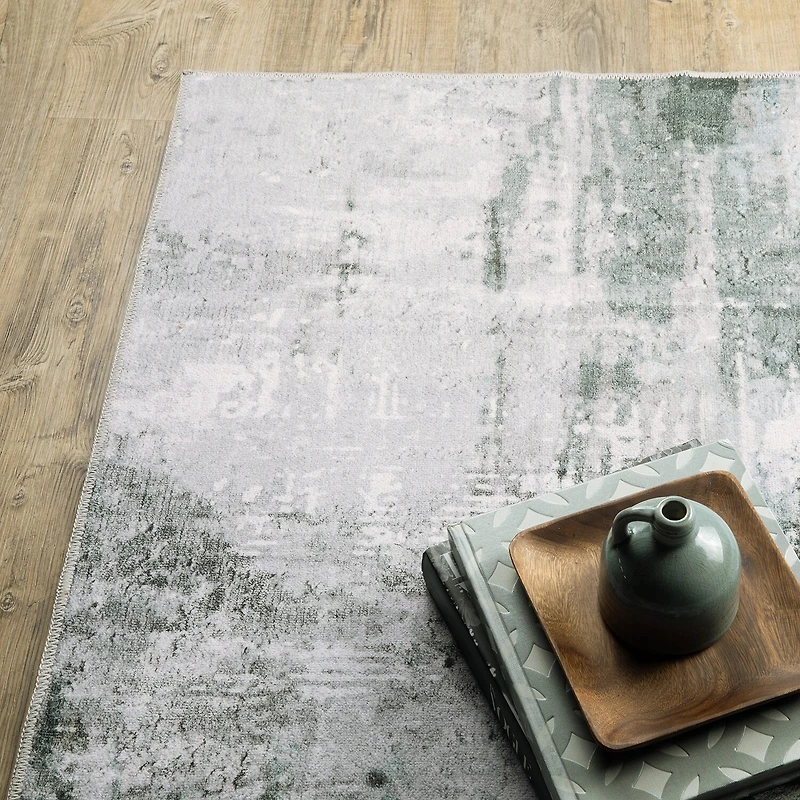 Covington Home Mirabelle Distressed Abstract Washable 2'X8' Indoor Rectangular Runner