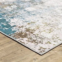 Covington Home Mirabelle Glacier Abstract Washable Indoor Rectangular Area Rug