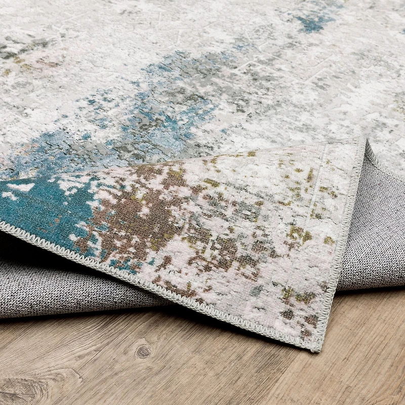Covington Home Mirabelle Glacier Abstract Washable 2'X8' Indoor Rectangular Runner