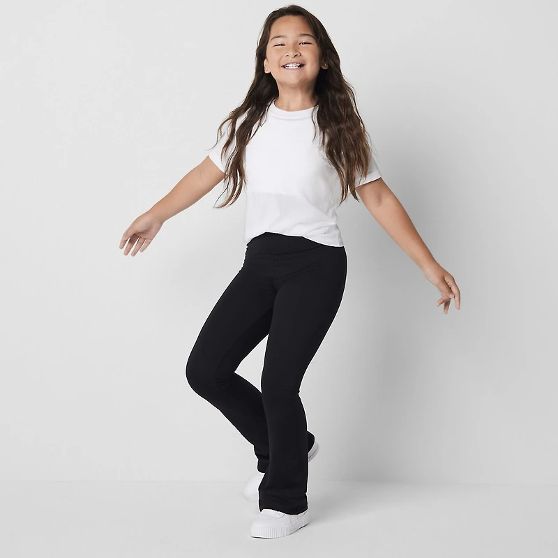Xersion Must Have Little & Big Kid Girls Quick Dry High Rise Knit 26 1/2" Active Flare Full Length Leggings