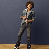Thereabouts Little & Big Kid Boys Denim Hooded Midweight Trucker Jacket