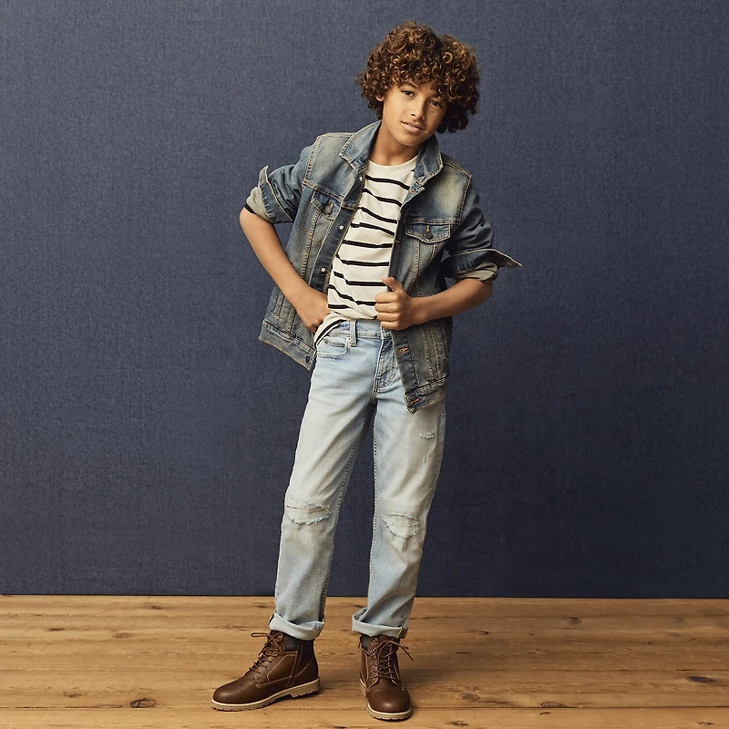 Thereabouts Little & Big Kid Boys Denim Hooded Midweight Trucker Jacket