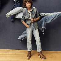 Thereabouts Little & Big Kid Boys Denim Hooded Midweight Trucker Jacket