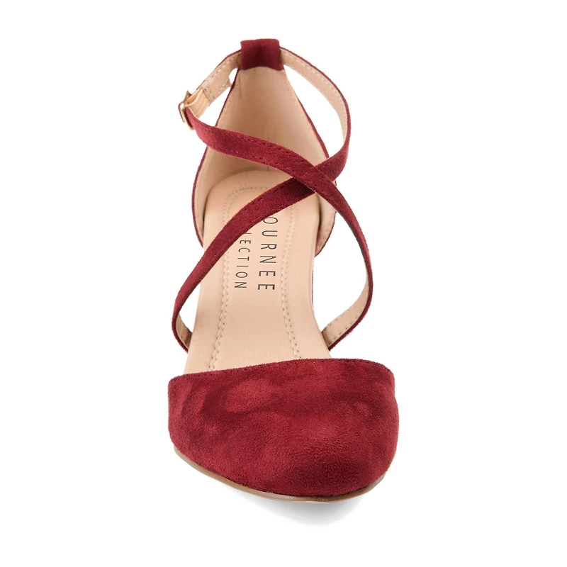 Journee Collection Foster Womens Pointed Closed Toe Block Heel Pumps