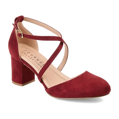 Journee Collection Foster Womens Pointed Closed Toe Block Heel Pumps