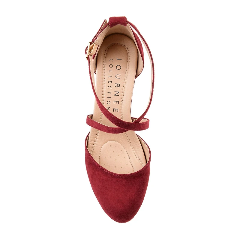 Journee Collection Foster Womens Pointed Closed Toe Block Heel Pumps