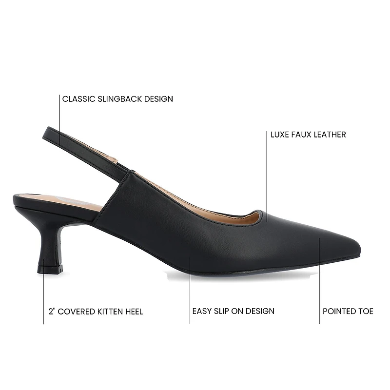 Journee Collection Paulina Womens Pointed Closed Toe Spool Heel Pumps