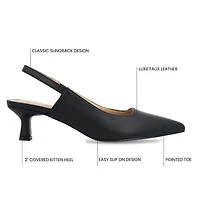 Journee Collection Paulina Womens Pointed Closed Toe Spool Heel Pumps