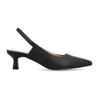 Journee Collection Paulina Womens Pointed Closed Toe Spool Heel Pumps