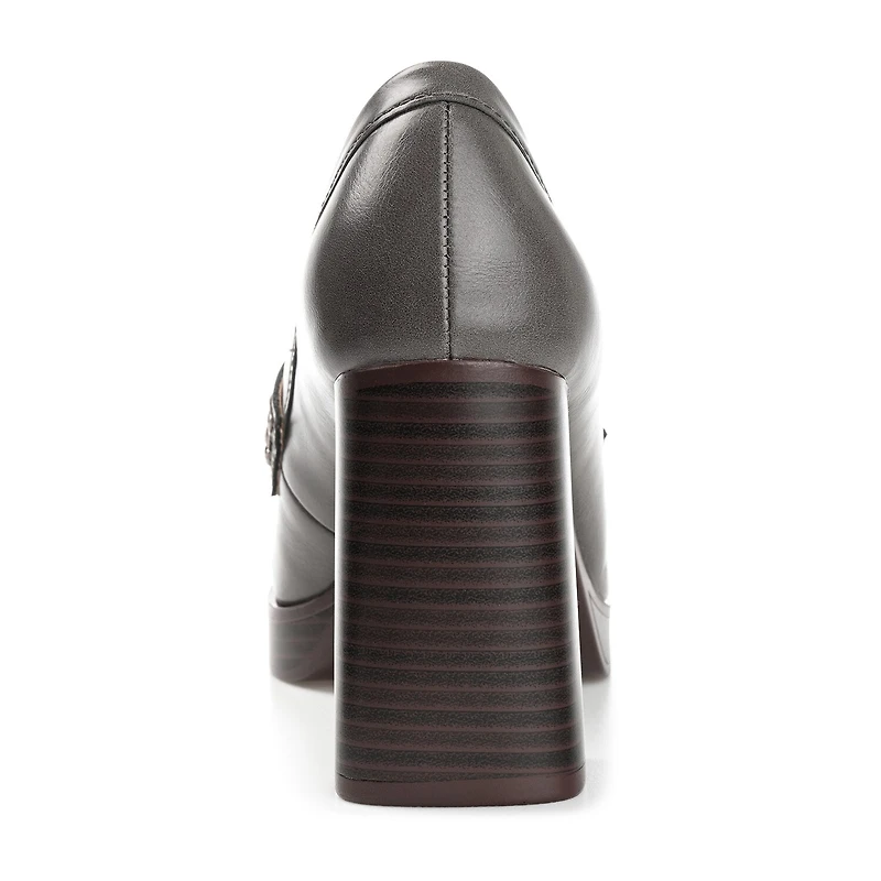 Journee Collection Ezzey-Wd Womens Square Closed Toe Stacked Heel Pumps