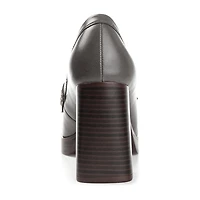 Journee Collection Ezzey-Wd Womens Square Closed Toe Stacked Heel Pumps