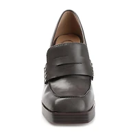 Journee Collection Ezzey-Wd Womens Square Closed Toe Stacked Heel Pumps