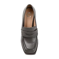 Journee Collection Ezzey-Wd Womens Square Closed Toe Stacked Heel Pumps