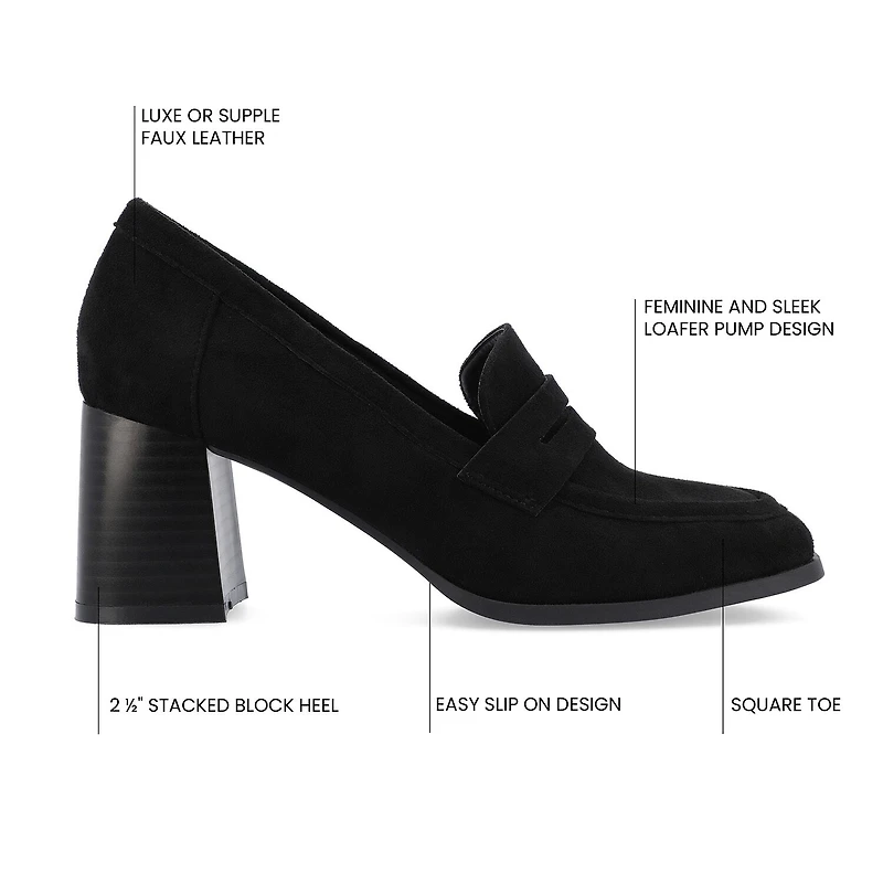 Journee Collection Malleah Womens Square Closed Toe Stacked Heel Pumps