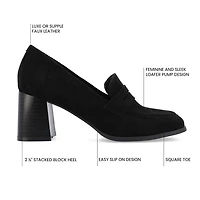 Journee Collection Malleah Womens Square Closed Toe Stacked Heel Pumps