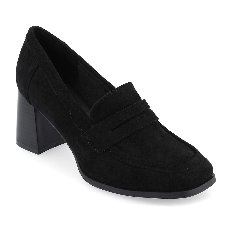 Journee Collection Malleah Womens Square Closed Toe Stacked Heel Pumps