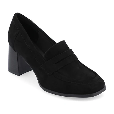 Journee Collection Malleah Womens Square Closed Toe Stacked Heel Pumps