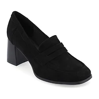 Journee Collection Malleah Womens Square Closed Toe Stacked Heel Pumps