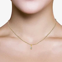 I / I1) Womens CT. Lab Grown White Diamond 10K Gold Pear 18 Inch Pendant Necklace