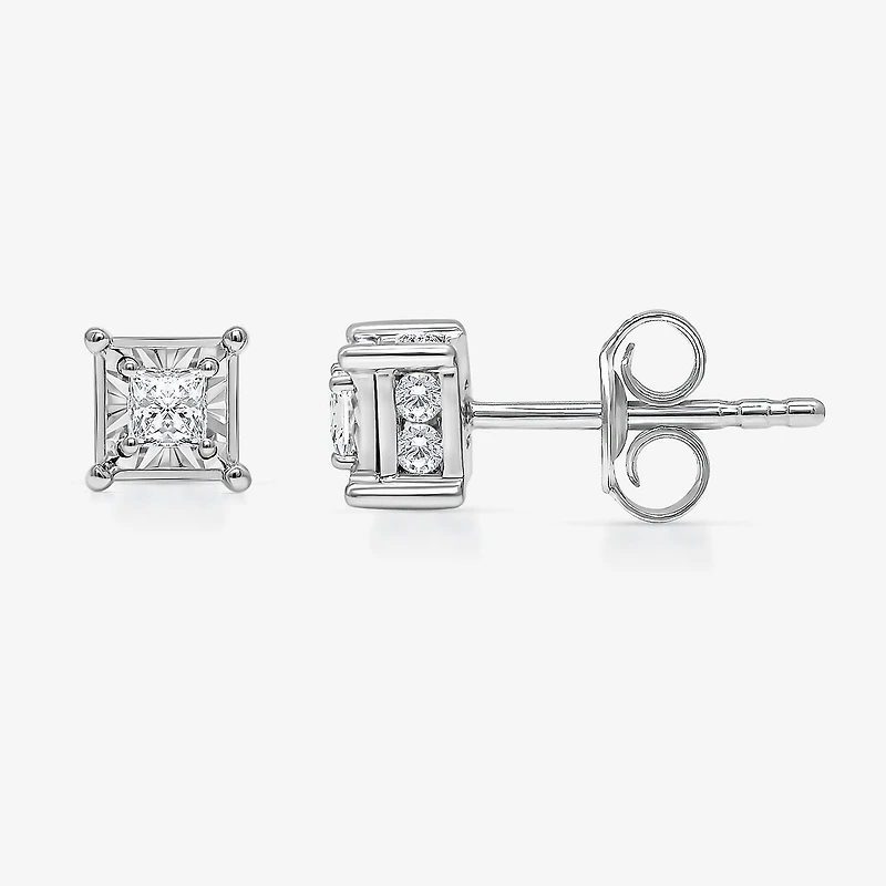 (I / I1) 1/2 CT. T.W. Lab-Grown White Diamond 10K White Gold Round Stud Earrings