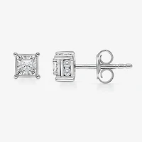 (I / I1) 1/2 CT. T.W. Lab-Grown White Diamond 10K White Gold Round Stud Earrings