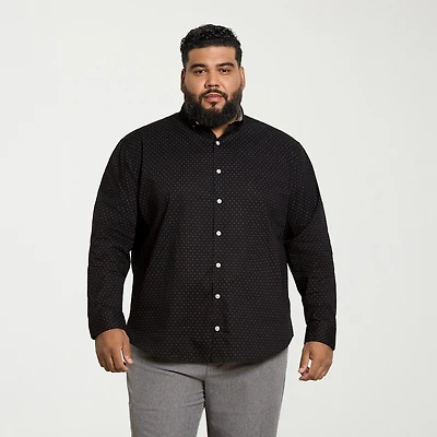 Van Heusen Cronbie Mens Long Sleeve Regular Fit Stretch Fabric Big and Tall Button-Down Shirt