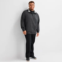 U.S. Polo Assn. Flatback Mens Mock Neck Long Sleeve Big and Tall Quarter-Zip Pullover