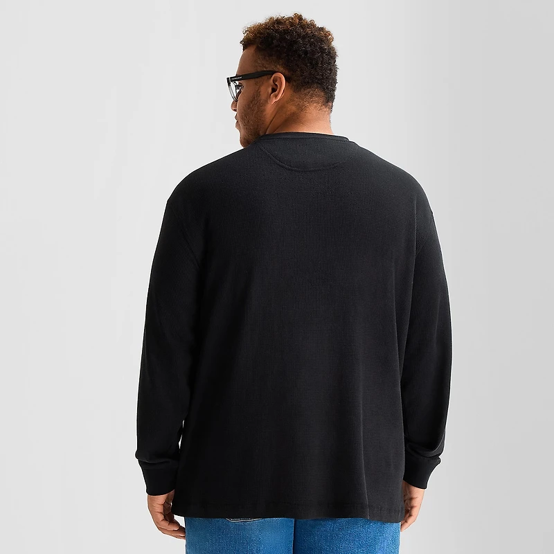 U.S. Polo Assn. Mens Henley Neck Long Sleeve Embroidered Classic Fit Big and Tall Thermal Top