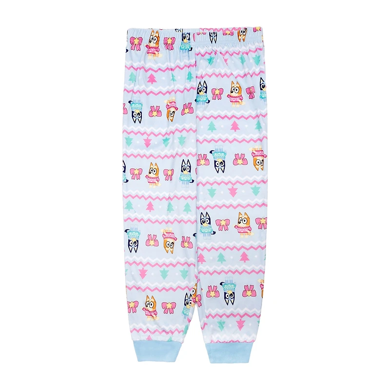 Little & Big Kid Girls Bluey Velour Crew Neck Long Sleeve 3-pc. Pajama Set