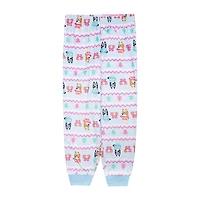 Little & Big Kid Girls Bluey Velour Crew Neck Long Sleeve 3-pc. Pajama Set