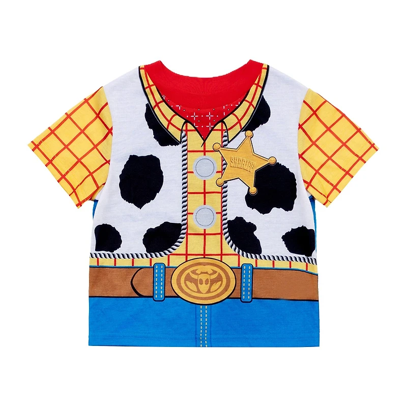 Disney Collection Toddler Boys Toy Story Woody Crew Neck Short Sleeve 2-pc. Pajama Set