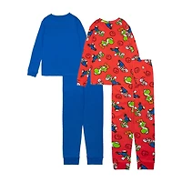 Little & Big Kid Boys Super Mario Crew Neck Long Sleeve 4-pc. Pajama Set