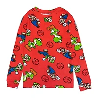 Little & Big Kid Boys Super Mario Crew Neck Long Sleeve 4-pc. Pajama Set