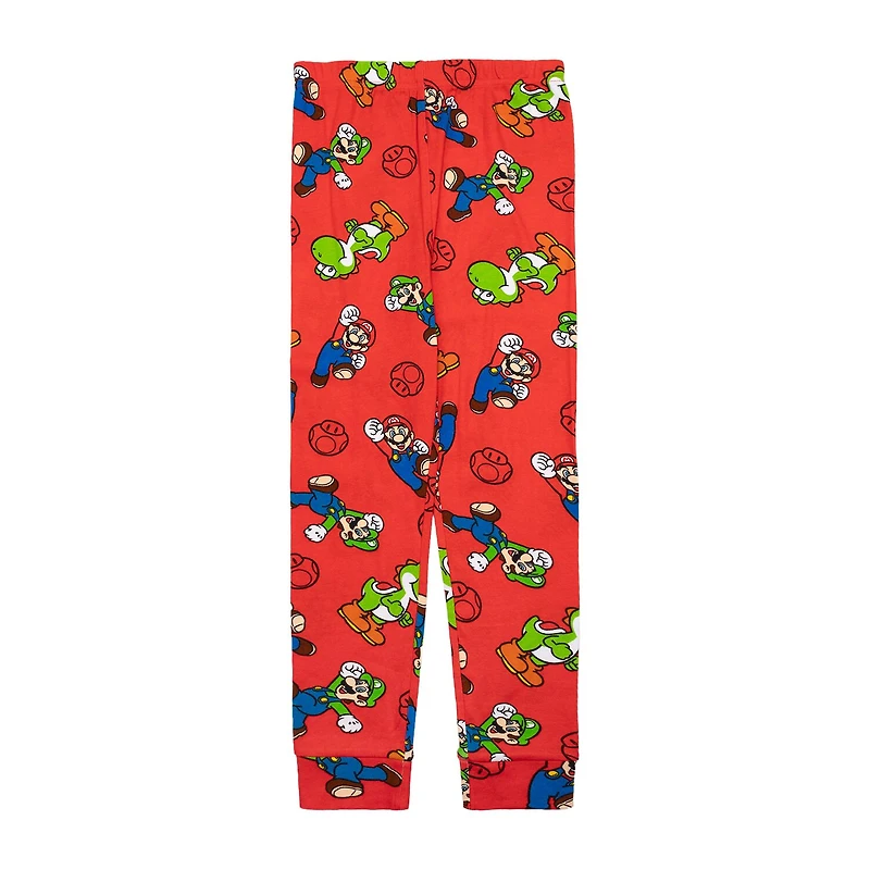 Little & Big Kid Boys Super Mario Crew Neck Long Sleeve 4-pc. Pajama Set