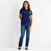St. John's Bay Womens Tall Short Sleeve Polo Shirt