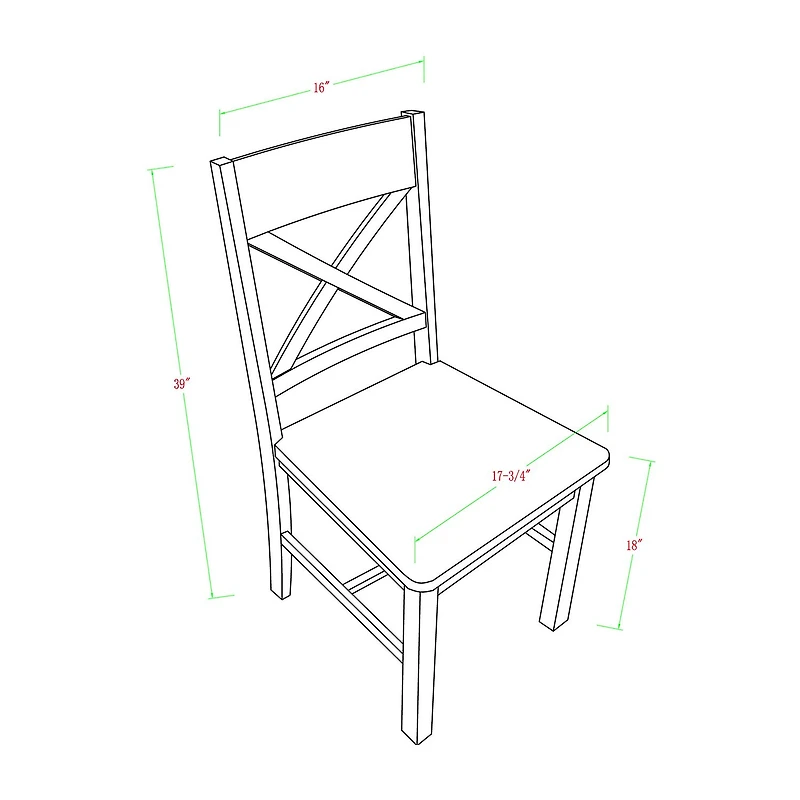 2-pc. Antique Brown Wood Dining Chairs