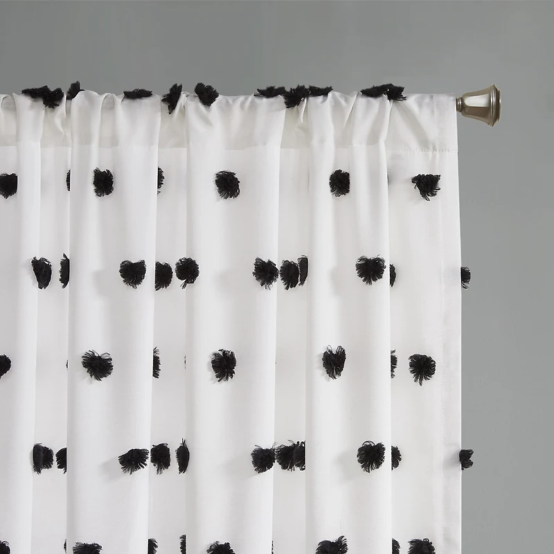 Intelligent Design Lauren Rod Pocket Embellished Sheer Single Curtain Panel