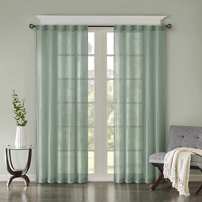 Madison Park Kaylee Rod Pocket Sheer Set of 2 Curtain Panel
