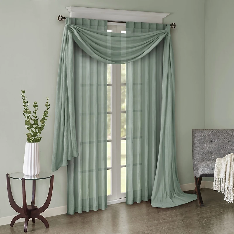 Madison Park Kaylee Rod Pocket Sheer Set of 2 Curtain Panel