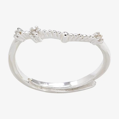 Sparkle Allure Zodiac Womens Cubic Zirconia Pure Silver Over Brass Band