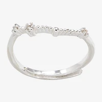 Sparkle Allure Zodiac Womens Cubic Zirconia Pure Silver Over Brass Band