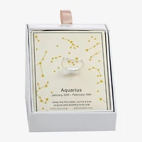 Sparkle Allure Zodiac Womens Cubic Zirconia Pure Silver Over Brass Band