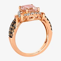 Le Vian® Ring featuring 1 1/2 CT. Peach Morganite™ 1/3 Nude Diamonds™ Chocolate Diamonds® set 14K Strawberry Gold®