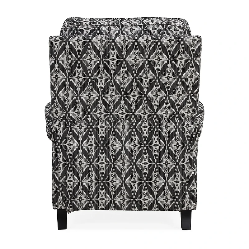 ProLounger Sheahan Transitional Roll-Arm Push Back Recliner Diamond Medallion Print