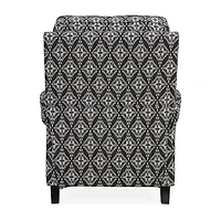 ProLounger Sheahan Transitional Roll-Arm Push Back Recliner Diamond Medallion Print