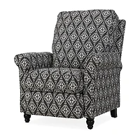 ProLounger Sheahan Transitional Roll-Arm Push Back Recliner Diamond Medallion Print