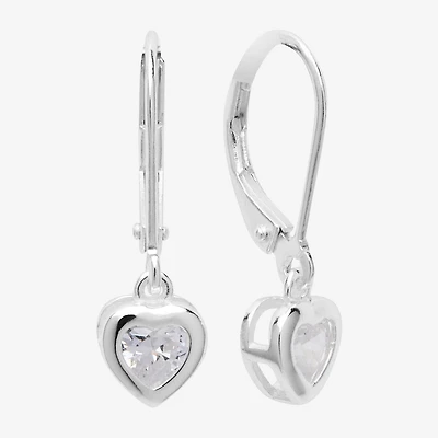 Silver Treasures Womens Cubic Zirconia Sterling Silver Hypoallergenic Drop Earrings