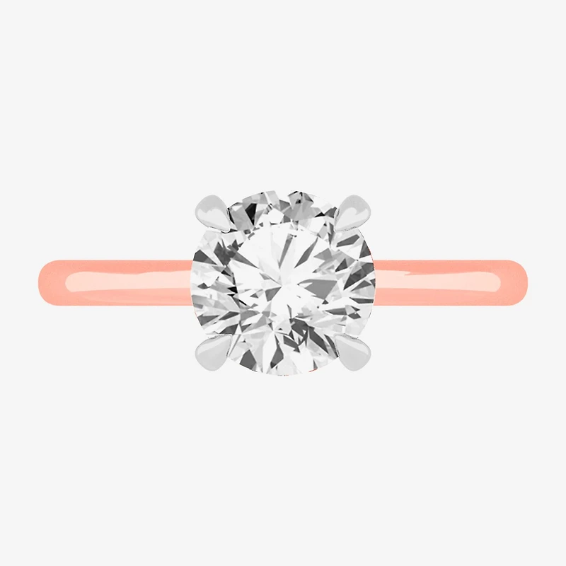 G-H / SI1-SI2) Womens 2 CT. T.W. Lab Grown White Diamond 14K Gold Round Solitaire Engagement Ring