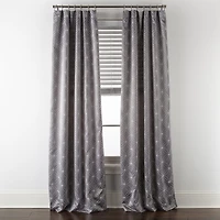 Regal Home Perth Geometric Embroidery Rod Pocket Blackout Set of 2 Curtain Panel
