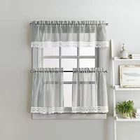 CHF Delicate Lace 3-pc. Rod Pocket Window Tier